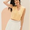LE LIS Julie Soft Knit Cropped Sweater Vest TOPS