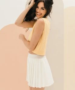 LE LIS Julie Soft Knit Cropped Sweater Vest TOPS