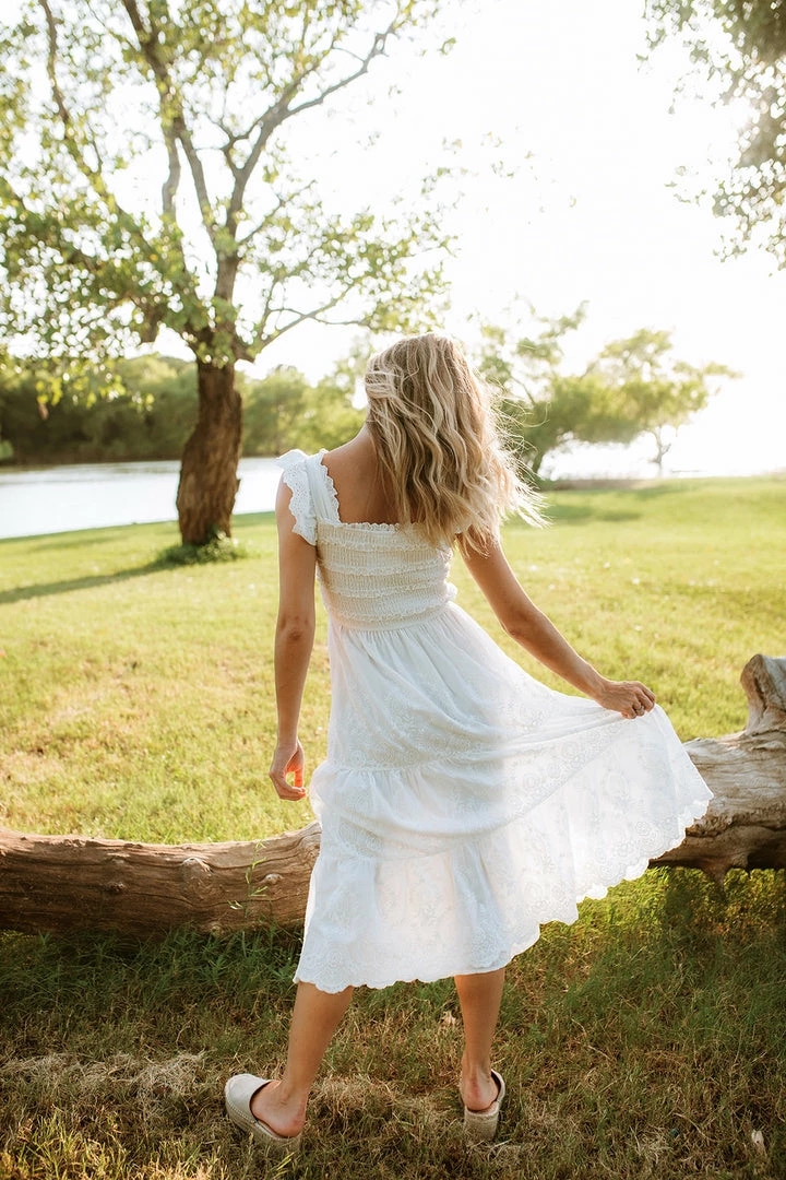 STORIA Everly Smocked Lace Tiered Maxi Dress 4 STORIA Everly Smocked Lace Tiered Maxi Dress