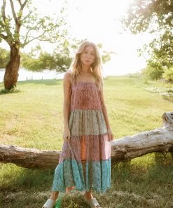 STORIA Capriccio Paisley Tiered Maxi Dress DRESSES