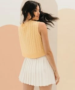 LE LIS Julie Soft Knit Cropped Sweater Vest TOPS
