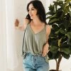 WL Besos Ribbed Flowy Tank Top - Sage