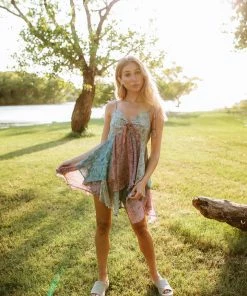 STORIA Italiano Paisley Ruffle Mini Dress DRESSES