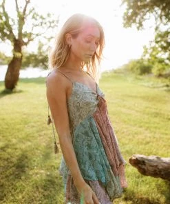 STORIA Italiano Paisley Ruffle Mini Dress DRESSES