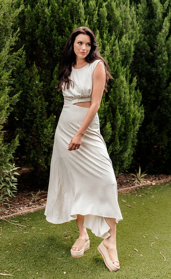 BT BEST SELLERS Vivia Linen Cut Out Midi Dress 5 BT BEST SELLERS Vivia Linen Cut Out Midi Dress