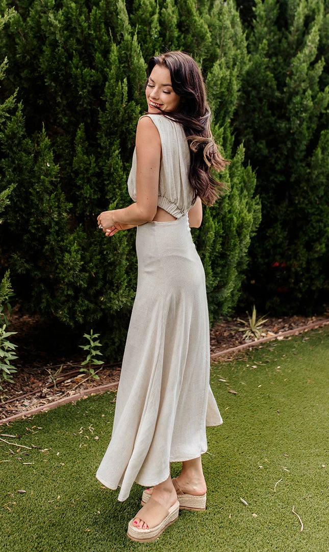 BT BEST SELLERS Vivia Linen Cut Out Midi Dress 7 BT BEST SELLERS Vivia Linen Cut Out Midi Dress