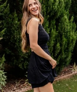 LE LIS Leon Smocked Flared Romper ROMPERS + JUMPSUITS