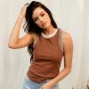 WL Kane Ribbed Color Block Racerback Tank - Brown 2 WL Kane Ribbed Color Block Racerback Tank - Brown