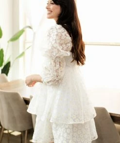 STORIA Marly Daisy Applique Floral Babydoll Dress BEST SELLERS