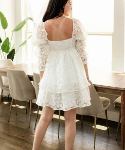 STORIA Marly Daisy Applique Floral Babydoll Dress BEST SELLERS