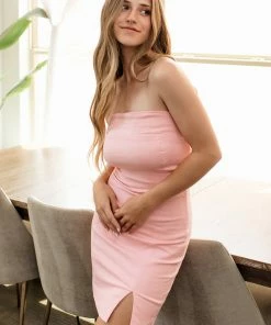 MABLE DRESSES Regan Strapless Cotton Mini Dress - Pink