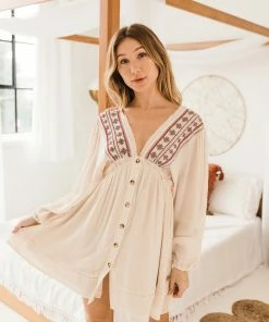 BT Sonder Embroidery Boho Dress BUMP FRIENDLY