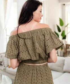 BT MATCHING SETS Mindy Cotton Eyelet Crop Top