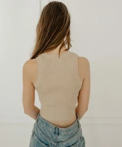 BT Piper Ribbed Cropped Tank Top - Nude BEST SELLERS