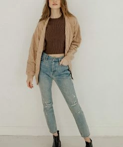 BT OUTERWEAR Charli Stone Washed Quilted Jacket - Sand