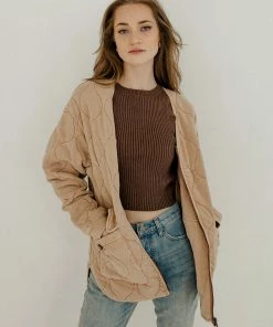 BT OUTERWEAR Charli Stone Washed Quilted Jacket - Sand