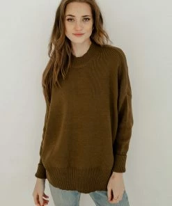 BT BUMP FRIENDLY Owen Ribbed Chunky Sweater - Olive