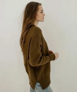 BT BUMP FRIENDLY Owen Ribbed Chunky Sweater - Olive