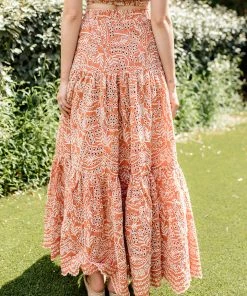 BT Sea La Vie Eyelet Maxi Skirt - Rust