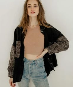 POL Lena Washed Leopard Shacket ANIMAL PRINT
