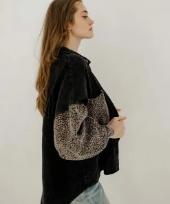 POL Lena Washed Leopard Shacket ANIMAL PRINT