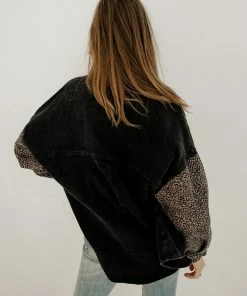 POL Lena Washed Leopard Shacket ANIMAL PRINT
