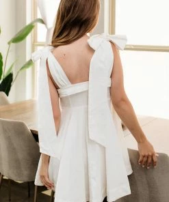 MABLE Ontario Cotton Linen Tie Strap Babydoll Dress- White 19 MABLE Ontario Cotton Linen Tie Strap Babydoll Dress- White