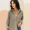 WL Cayla Corduroy Button Down Pocket Top - Olive 2 WL Cayla Corduroy Button Down Pocket Top - Olive