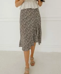 WL RESORT READY True To You Printed Ruffle Midi Skirt