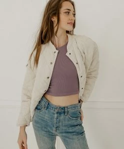 WL Mac Quilted Padded Corduroy Jacket - Ecru OUTERWEAR