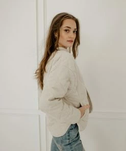 WL Mac Quilted Padded Corduroy Jacket - Ecru OUTERWEAR