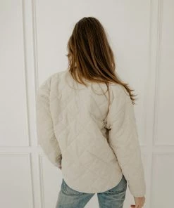 WL Mac Quilted Padded Corduroy Jacket - Ecru OUTERWEAR