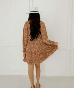 WL Korbin Floral Tiered Babydoll Dress - Clay 11 WL Korbin Floral Tiered Babydoll Dress - Clay