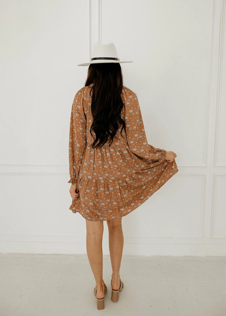 WL Korbin Floral Tiered Babydoll Dress - Clay 7 WL Korbin Floral Tiered Babydoll Dress - Clay