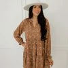 WL Korbin Floral Tiered Babydoll Dress - Clay 2 WL Korbin Floral Tiered Babydoll Dress - Clay