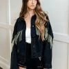 BLUE B Rhinestone Cowgirl Fringe Denim Jacket MATCHING SETS