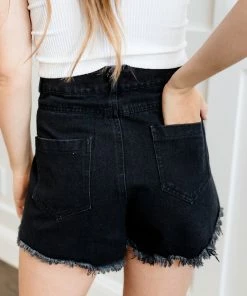 BLUE B Rhinestone Cowgirl Distressed Denim Shorts