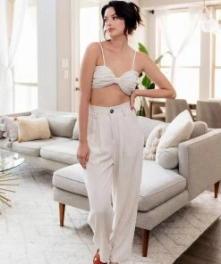 MABLE Veronica Linen Blend Set - Oatmeal