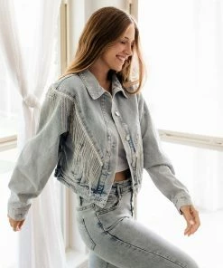 BLUE B MATCHING SETS Rhinestone Cowgirl Denim Jacket