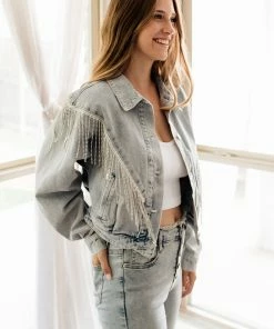 BLUE B MATCHING SETS Rhinestone Cowgirl Denim Jacket 16 BLUE B MATCHING SETS Rhinestone Cowgirl Denim Jacket