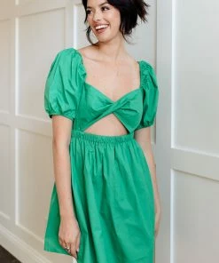 LE LIS DRESSES Everette Twist Cutout Babydoll Dress