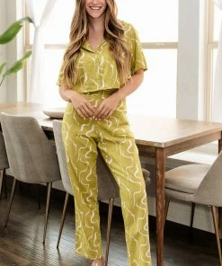 LE LIS Exposition Linen Abstract Crop Top MATCHING SETS