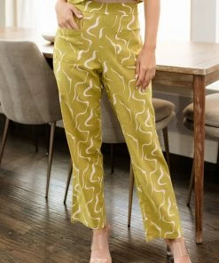LE LIS MATCHING SETS Exposition Linen Abstract Pocketed Pants