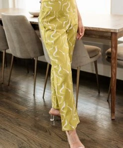 LE LIS MATCHING SETS Exposition Linen Abstract Pocketed Pants