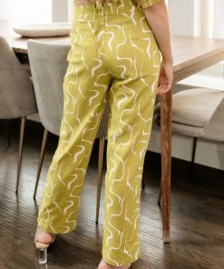 LE LIS MATCHING SETS Exposition Linen Abstract Pocketed Pants