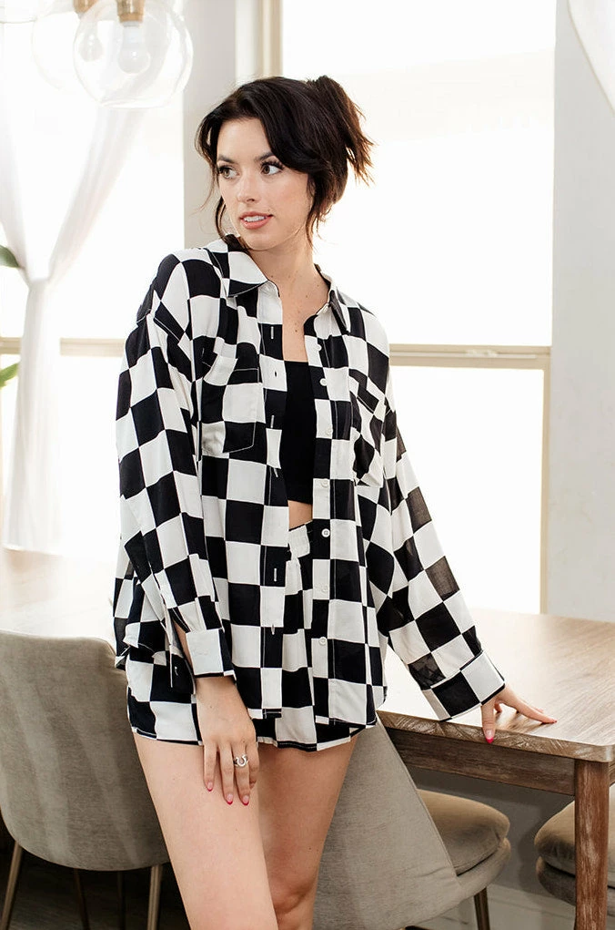 LE LIS MATCHING SETS Johan Checkered Button Down Top 5 LE LIS MATCHING SETS Johan Checkered Button Down Top