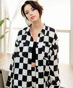 LE LIS MATCHING SETS Johan Checkered Button Down Top