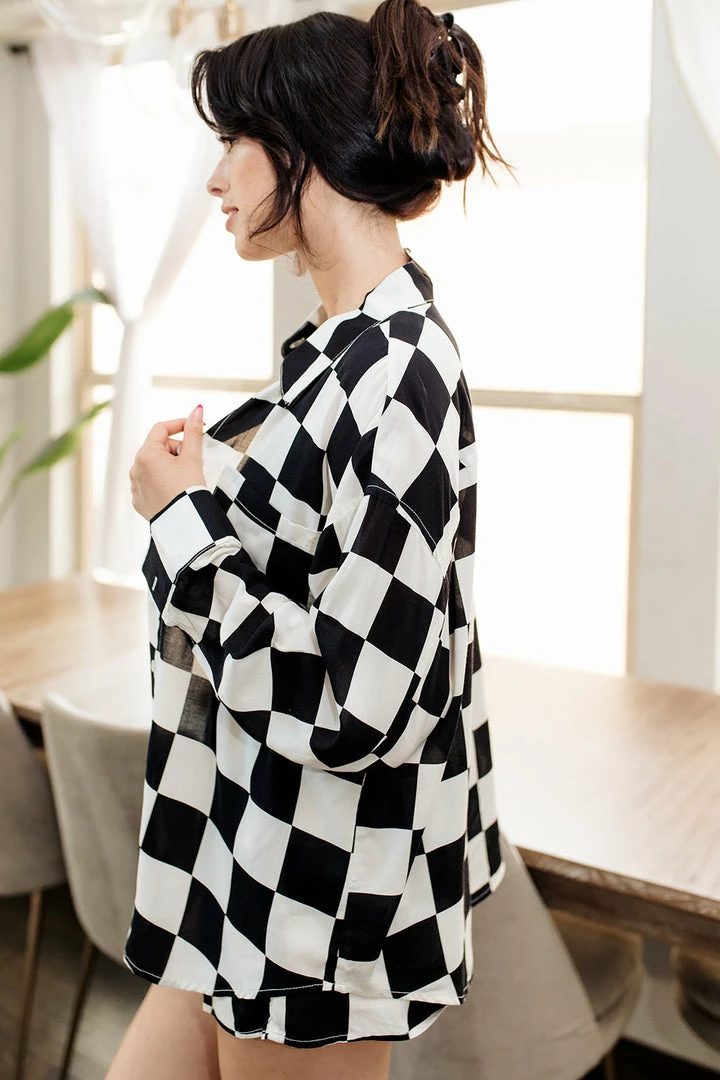 LE LIS MATCHING SETS Johan Checkered Button Down Top 7 LE LIS MATCHING SETS Johan Checkered Button Down Top