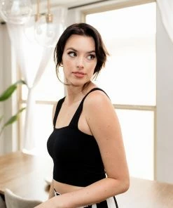 BT Always Lucky Seamless Crop Tank - Black TOPS