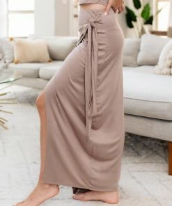 BT BEST SELLERS Let's Get Away Wrap Maxi Skirt - Mocha